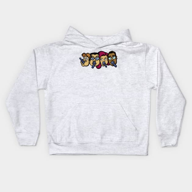 4 Faces Kids Hoodie by Gag On This